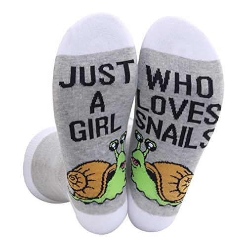 WZMPA Cute Snails Novelty Socks Snails Lovers Gifts Just a Girl Who Loves Snails Socks With Snails For Women Girls, Loves Snails Socks, Large