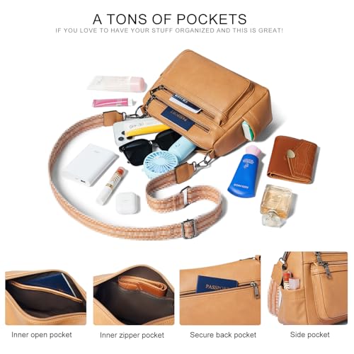 Image of Bluome Crossbody Purses for Women, Medium Large Faux Leather Crossbody Bags Lightweight Sling Bag Shoulder Handbags