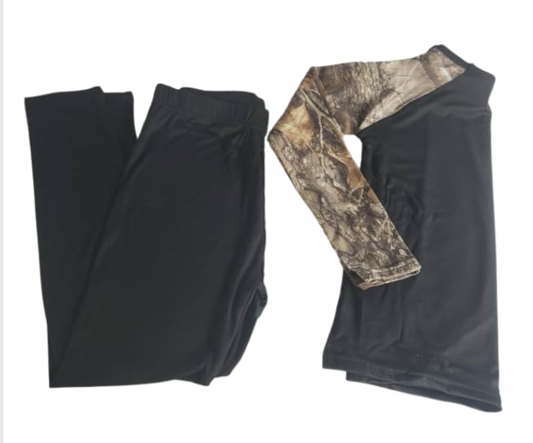 Cozy Camo Kids' Base Layer Bundle – 2 Piece Set (Top + Bottom Dark Camo) Cold Nights, Camping, Hunting, & Comfort2