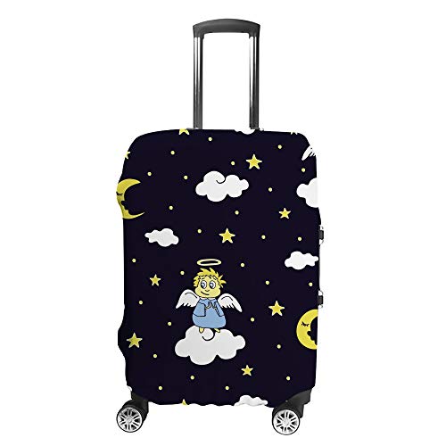 Housse de protection pour bagages Angels Moon Stars bleu foncé en polyester élastique