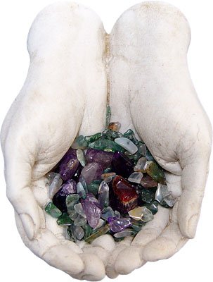 FIGURINE - GODS HANDS W/STONES KIT 2x3in