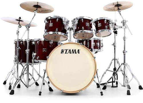 Tama Superstar Classic CL72S 7-piece Shell Pack with Snare Drum - Gloss Garnet Lacebark Pine