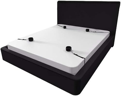 BONDAGERIE® Kit Accessori Manette da letto per Coppia sganciabili, Sexishop Sexy, vari colori, sacco in raso incluso Colore: Rosso