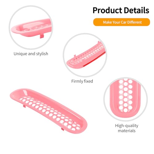 Image of Hoolcar Front Grill Mesh Inserts Clip-in Honeycomb Grille Guard Cover Fit for Jeep Wrangler JK JKU 2007-2017, Exterior Accessories, Pink