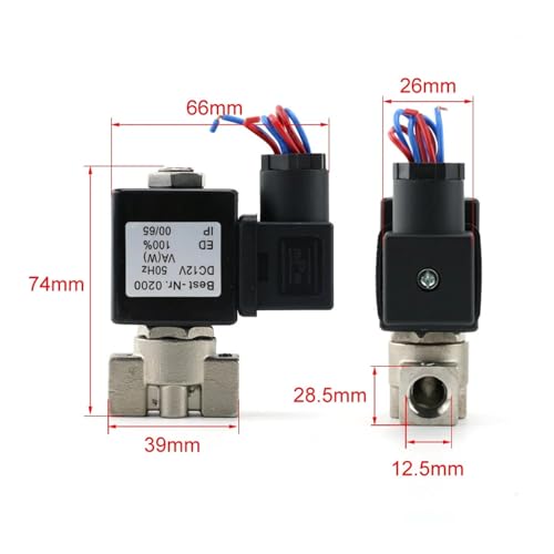 Électrovanne 12V VX2120-08-SS-NC en acier inoxydable pour régulation de fluide