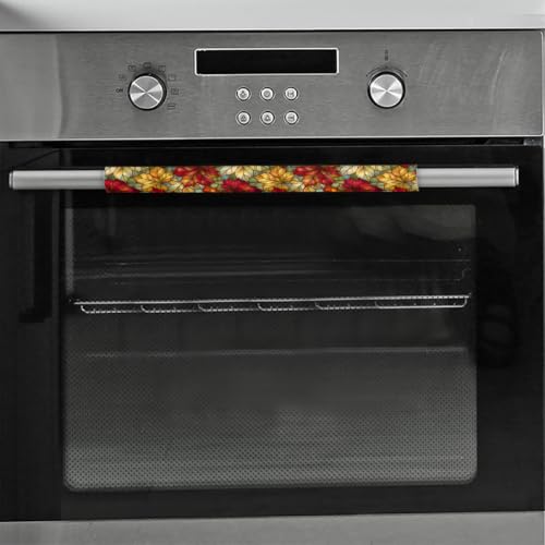 Image of Christmas Refrigerator Door Handle Covers Set of 2 Fridge Door Handle Decor | Fall Thanksgiving Washable Dishwasher Mocrowave Oven Protector Handle Cover Keep Your Kitchen Appliance Clean