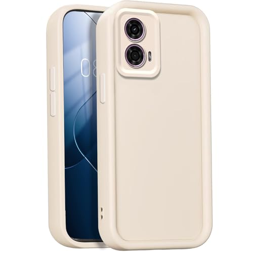 GOGME Coque pour Motorola Moto G24 / E14 / G04, Housse de Protection Intégrale en Silicone TPU Doux, Étui Antichoc Anti-Poussière - Blanc