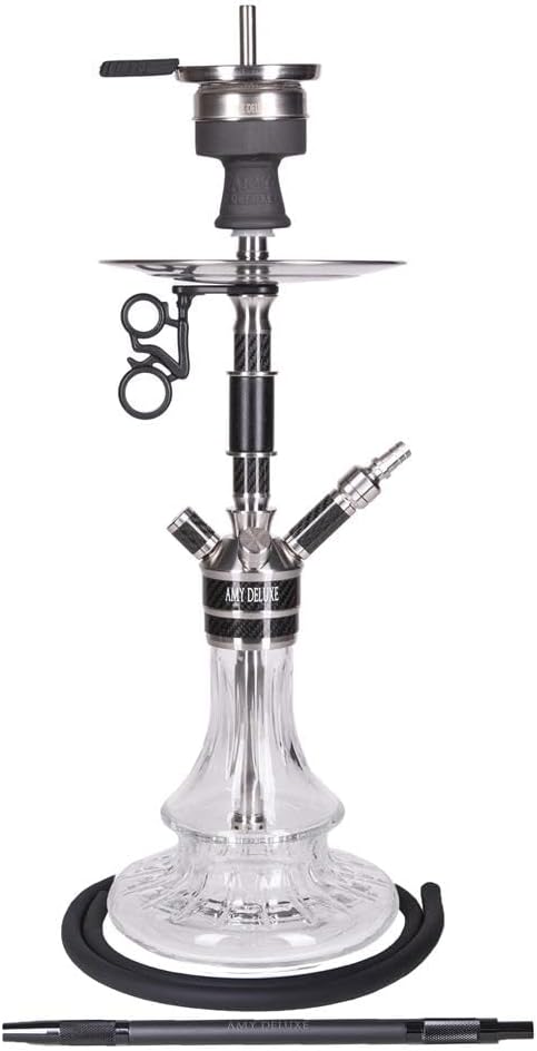 Amy Deluxe German hookah shisha set, ss26.02 Carbonica Solid S (black-trasparent)