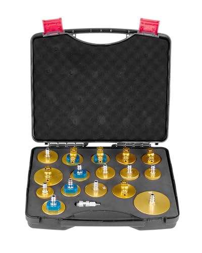 VEVOR Kit de Purga de Frenos Maestro, 17 uds, Juego de Adaptadores de Purga de Frenos Profesional con Kit Completo y Manija, Apto para la Mayoría de Vehículos Nuevos y Viejos, 360 x 310 x 90 mm