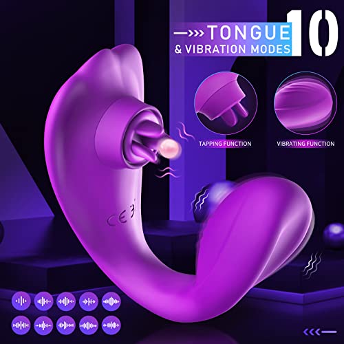 Remote Clitoral G-Spot Vibrator,Couples Vibrator With 10 Tongue Licking And 10 Vibration Modes Female Stimulator,Vibrating Sex Toys Wearable Panty Vibrators,Adult Sex Toy & Games For Women Or Couple #TOP1