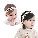 nalaina ヘアバンド ベビー ヘアアクセサリー（2点セット） ベビーカチューシャ 髪飾り 子供 女の子 ヘッドドレス レース 花 へあアクセサリー おしゃれ かわいい 出産祝い お祝い 誕生日 記念日 撮影 白