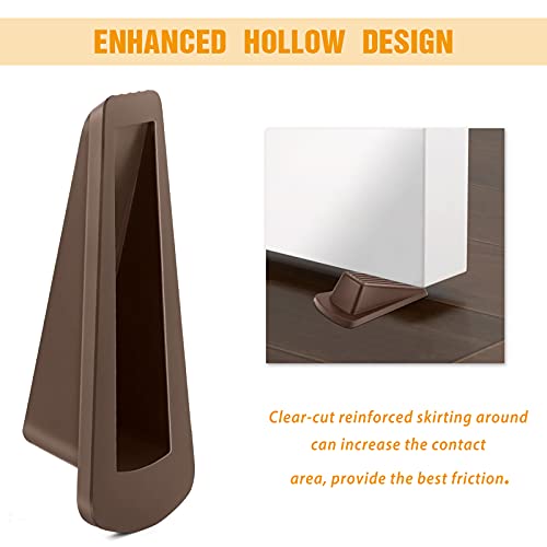 Crosize Door Stoppers For Floor Rubber Door Stop Wedge, Door Gaps And Prevent The Lock-Outs,Floor Sturdy Stackable Door Stop For Carpet Heavy Duty Door (Brown) #TOP5