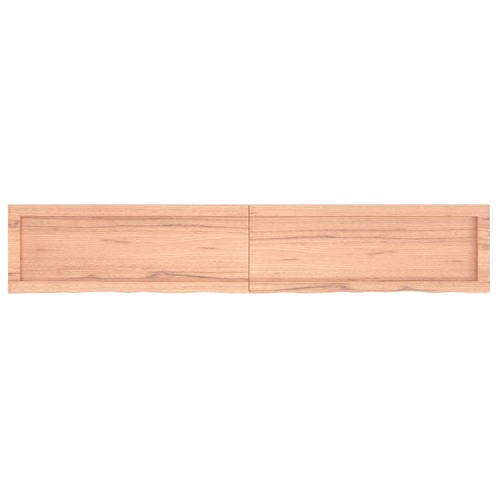 Piano per lavabo in legno massiccio di quercia, 160 x 30 x (2-4), laccato con bordo naturale, versatile come piano di lavoro da cucina, piano di lavoro, piano in legno per ristrutturazione, fai