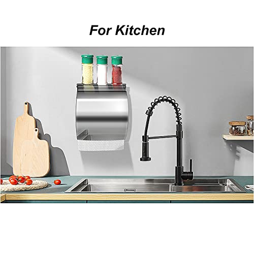 Lelizaza Waterproof Toilet Paper Holder Self Adhesive, Sus304 Stainless Steel Toilet Paper Roll Holder Cat Dog Proof Toilet Tissue Holder For Bathroom-Silver #TOP6