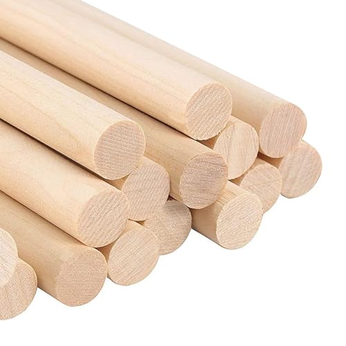 ALBO 1/2" x 18" Wooden Dowel Rods Set - 25 Pack Birch Natural Thin Hardwood Craft Rods Joinery Hangers Curtain Holders Sanded Smooth Material Woodworking Furniture Bulk Professional by Albo - Used condition - US$22.39