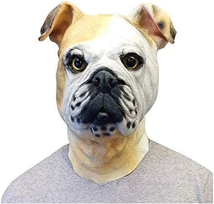 Miniatura 2 de HENGYUTOYMASK Máscara de Bulldog realista de cabeza de perro de látex, máscara de Halloween, disfraz de fiesta, cosplay