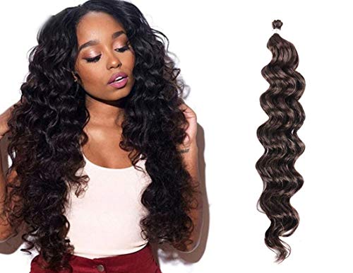 UNA 18inch Ocean Wave Crochet Braids (36strands/Piece Folded, 4Pieces /Pack) Synthetic Crochet Hair Extension (#4)