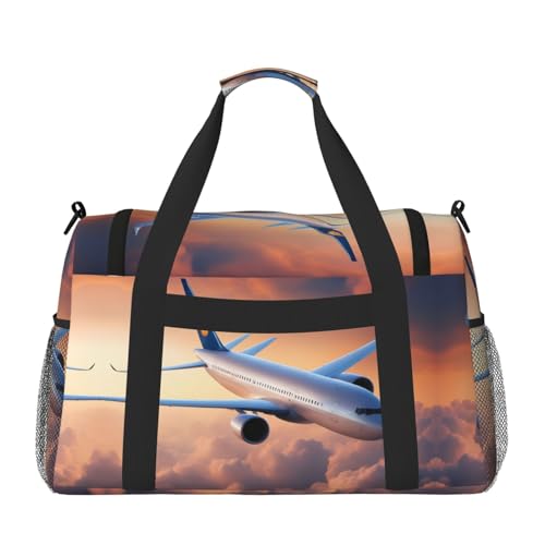 Beautiful Sky Airplane Foldable Travel Duffel Bag Tote Carry On Luggage Bag For Weekend Getaways, For Spontaneous Trips2