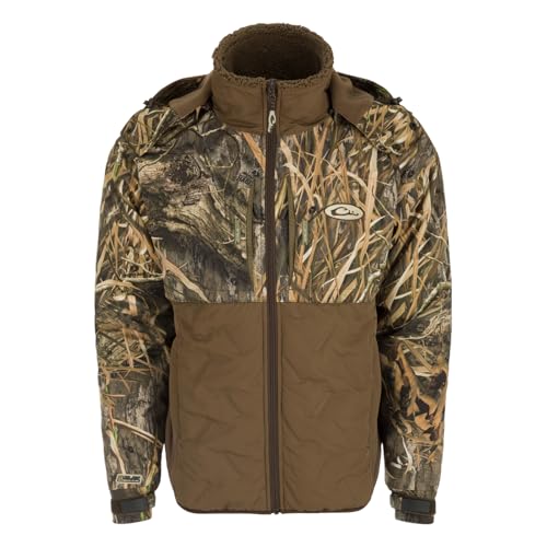 Drake LST Guardian Flex Double Down Eqwader Full Zip w/Hood, Color: Bottomland, Size: S (DW7350-006-1)