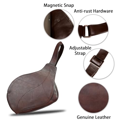 Image of IVTG Genuine Leather Sling Bag for Women Vintage Real Leather Sling Backpack Fashion Shoulder Crossbody Bags Chest Bags (Coffee)