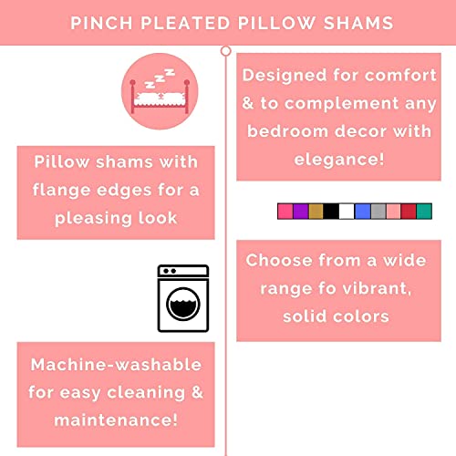 Pinch Plated/Pintuck White Pillow Shams Set Of 2 - Luxury 600 Thread Count 100% Egyptian Cotton Cushion Cover Euro Size Decorative Pillow Cover Tailored Poplin European Pillow Sham Euro 26'' X 26'' #TOP4