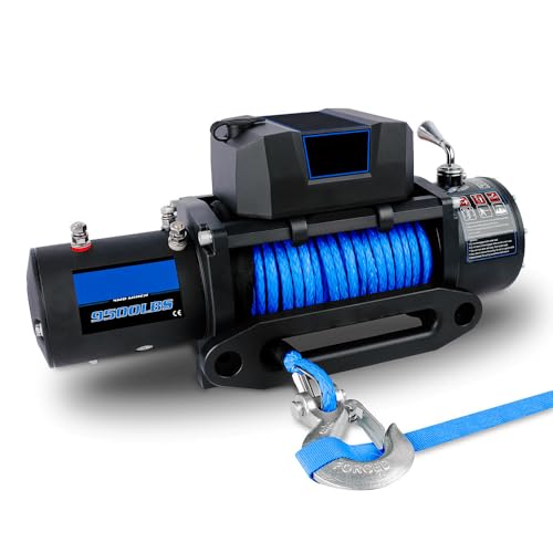 Winche Eléctrico 9500 lb 12V con Control Remoto y Cuerda Sintética miniatura 3