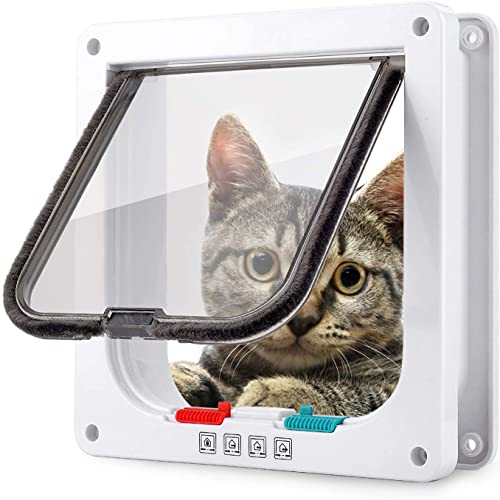 Large Cat Door, Cat Deflector Inner Door, Retractable Frame for Cats and Small Dogs Cat/Dog Deflector with Tunnel