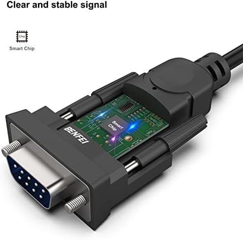 BENFEI USB to Serial Cable 1.8M, USB to RS-232/DB9(9-pin) Cable, Prolific Chipset Compatible for Windows 10/8.1/8/7, Mac OS X 10.6 and Above