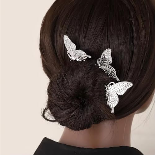 Pack de 4 Peines Mariposa Metálicos Plata y Oro miniatura 3