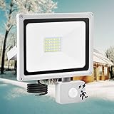 50W LED Strahler mit Bewegungsmelder Außen, Kaltweiß Fluter Leuchte mit Bewegungssensor Superhell 4000LM Aussenstrahler, IP65 Wasserdicht Scheinwerfer für Garten, Garage, Hof