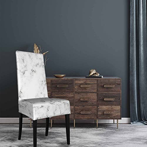 Numland Marble Texture Dining Room Chair Cover Granite Rock Stone Tile Luxury Marbling Surface Anti-Dust Seat Protector For Home, Party,Office,Ceremony,Banquet1 Pack 100% Polyester #TOP1