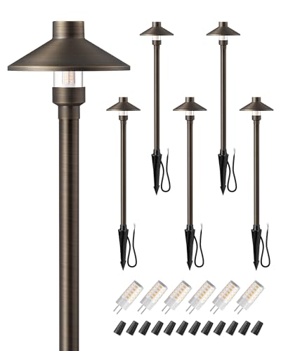 DEWENWILS&EDISHINE EDISHINE Solid Brass Low Voltage Landscape Lighting with G4 Bulbs 6 Pack