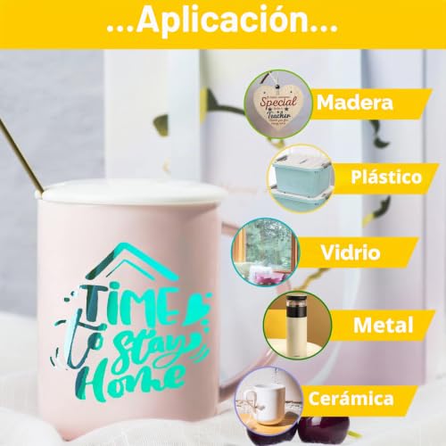 Miniatura 6 de Imodeur 5ft Vinilo Adhesivo Azul Pavo Real - 30,5 X 153 Cm Vinilo Permanente Para Taza, Regalos De Cumpleaños, Adornos De Fiestas, Decoración Del Hogar
