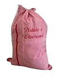 Wäschesack individuell mit Name nach Wunsch bestickt – rosa/rot - Wäschesammler – Wäschetasche – jetzt anpassen.