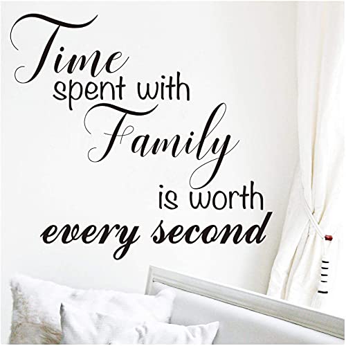 Summerjokes Time Spent With Family Is Worth Every Second Funny Wall Sticker Decal Vinyl Sticker, Family Living Room Kitchen Dining Bedroom Kid Room Photo Wall Art Wall Decoration #TOP1