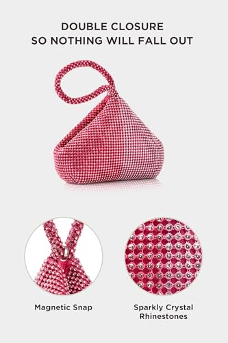 Image of BABEYOND Women's Rhinestone Clutch Evening Bags Sparkly Glitter Triangle Purse for 1920s Party Prom Wedding