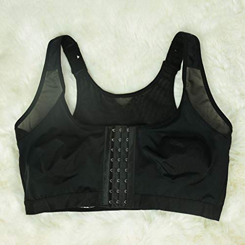 Women Yoga Bras Comfortable Lift Up Front Closure Sports Bra Black #TOP4