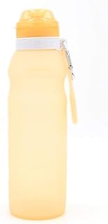 Botella de deportes al aire libre de 400 ml de silicona suave taza de agua montañismo bolsa de agua plegable, color: amarillo (color: amarillo)