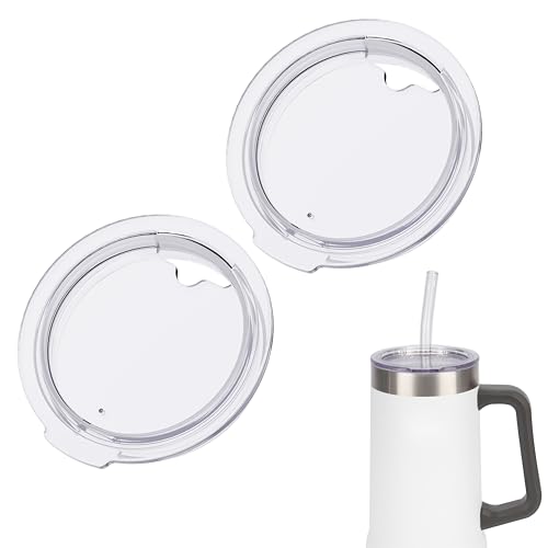KIICII 2 Packs Cup Lids Compatible with Stanley 24oz Stay-Chill Beer Stein/Insulated Stainless Steel Party Mug, Transparent Beer Glasses Lids, Replacement Cup Covers, BPA-Free (Mugs NOT Included)