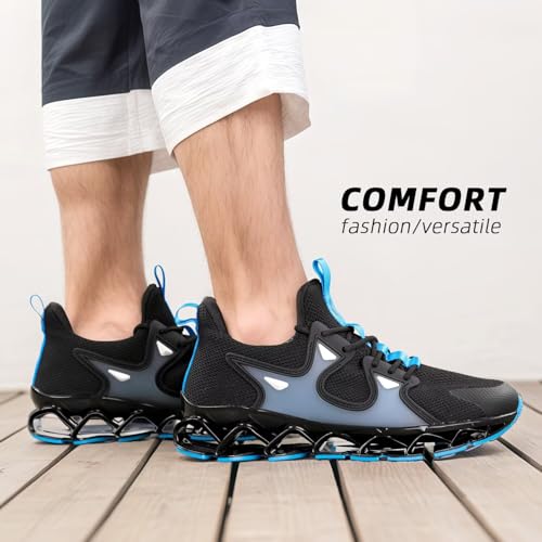Image of Mens Running Shoes Blade Fashion Sneakers Casual Slip on Tennis Walking Athletic Sport Trainers Zapatillas para Hombre Black Moon