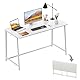 WOHOMO Klappschreibtisch Weiß, 120 cm Klappschreibtisch Einfache Montage, Kleiner Klappschreibtisch Klein, Schmaler Schreibtisch für Home Office, Arbeitszimmer, Weiß