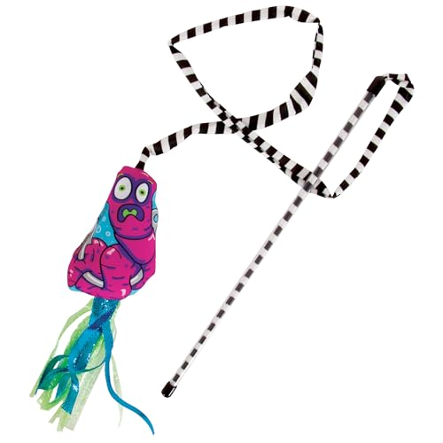 Fat Cat Worm Wand Stuffed with 100% Organic Catnip Interactive Cat Toy