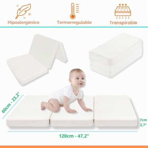 Miniatura 2 de Ruguies Bamboo Mattress- Colchón Cuna De Viaje 120x60cm Para Máximo Confort- Infantil Plegable Y Portátil- Funda Extraible De Algodón De Bambú- Colchoneta Suelo Para Bebés- Hipoalegenico- Oeko Tex.