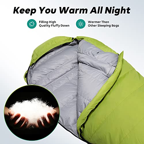 Tobtos Mummy Sleeping Bag, 4 Season Warm & Cold Weather Camping Sleeping Bag For Adults, Lightweight Backpacking Sleeping Bag With Compression Sack For Camping, Outdoor, Hiking, Backpacking (Green) #TOP3