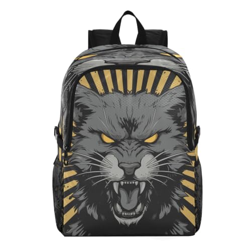 Sac à dos randonnée pliable chat noir léger imperméable compact voyage marche nature