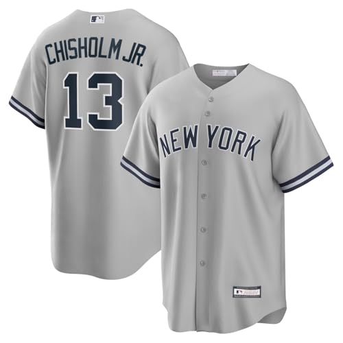 Jazz Chisholm Jr. New York Yankees MLB Kids Youth 8-20 Grey Road Player Jersey (US, Numeric, 14, 16, Regular, Jazz Chisholm Jr. New York Yankees Grey)