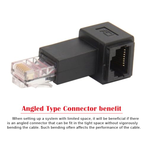 cablecc Adaptador Ethernet RJ45 Cat 5e Ángulo Izquierdo miniatura 3