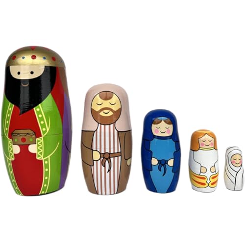 Poupées gigognes empilables en bois : figurines russes peintes pour fille et garçon