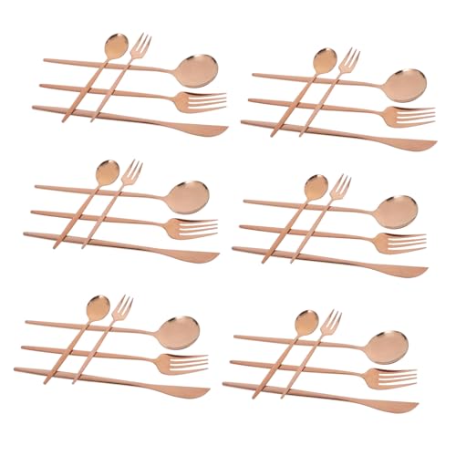 Ménagère or rose en acier inoxydable SOLUSTRE pour une table chic