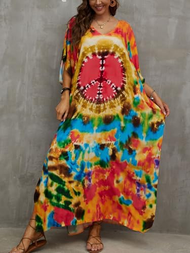 Image of Kaftan Dresses for Women Plus Size Summer Beach Dress with Print and Swim Cover Ups